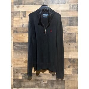 Ralph Lauren Black Quarter-Zip Sweater – Size XL Men – Used
